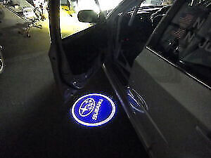 2 x SUBARU LED 3D GHOST LASER DOOR LOGOS TOP QUALITY