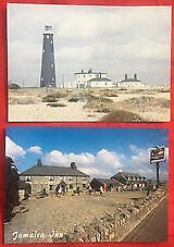 image for 	2 unused coloured postcards: Old Dungeness Lighthouse (Kent) & Jamaica Inn, Bodmin (Cornwall).