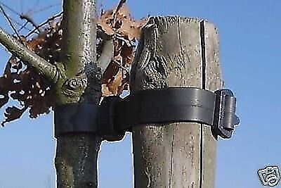 10 x Heavy Duty 45cm Soft Rubber Buckle Tree Ties Straps Support - NEW