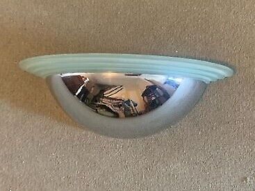 image for ART-DECO STYLE WALL UP-LIGHT by IKEA, CHROME 1/4 DOME. RETRO.