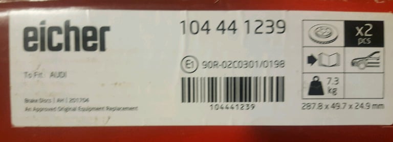 2 x New Brake Discs - For VW / Audi / Skoda / Seat 