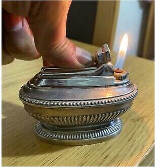 image for Collectible Silver Plated Ronson Queen Ann table lighter