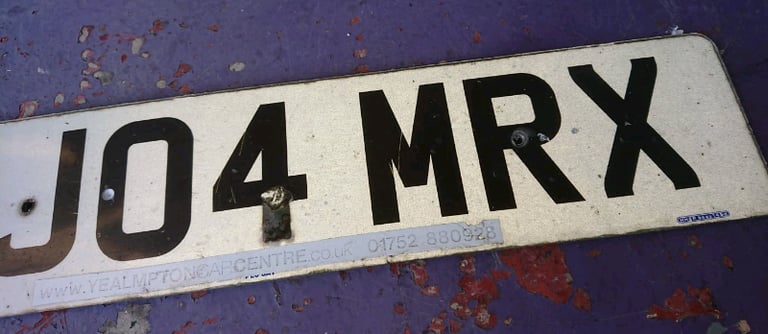 Cherished number plate reads JO 4 MRX 