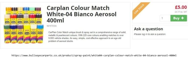 car spray paint, carplan colourmatch, silver metallic code 08 or 09, 13  cans | in Risca, Newport | Gumtree