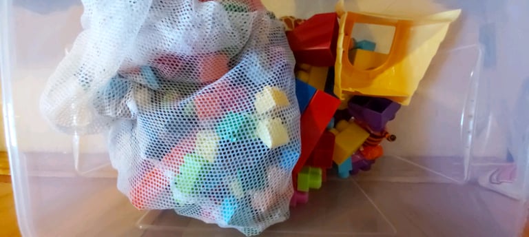 Large box of children's building blocks 