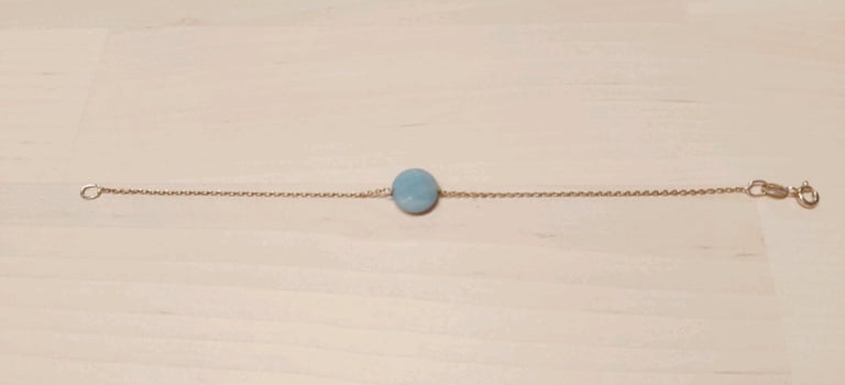 Silver bracelet with faceted amazonite