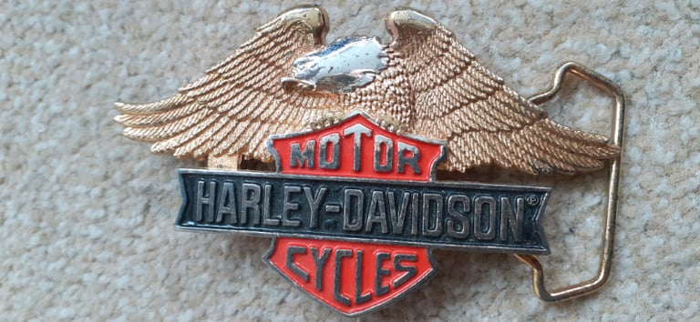 Vintage Harley Davidson Motor Cycles Belt Buckle 1990 Solid Brass