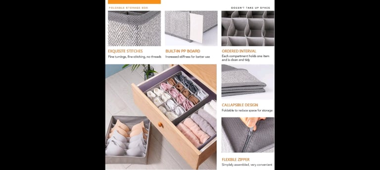 Underwear Drawer Organiser set of 6