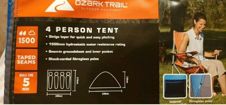Ozark Trail Blue 4 Person Tent blue