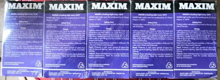 NEW MAXIM 60W e27 SCREW FIT ROUGH SERVICE LIGHT BULBS - PACK OF 10