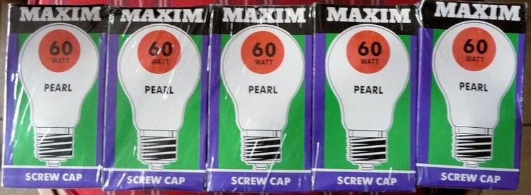 image for NEW MAXIM 60W e27 SCREW FIT ROUGH SERVICE LIGHT BULBS - PACK OF 10