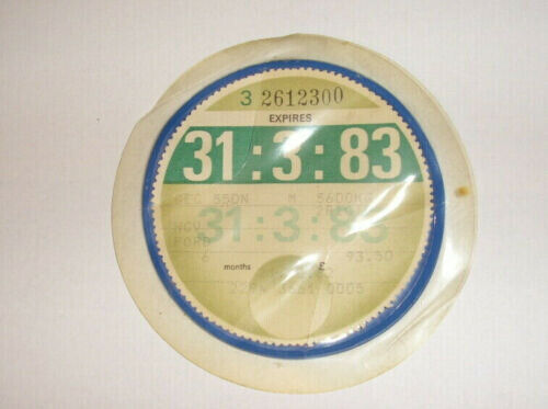 image for Vintage Tax Disc - HGV Ford 31/03/83 - Collectors item