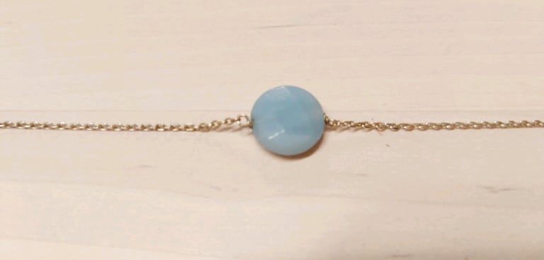 Silver bracelet with faceted amazonite