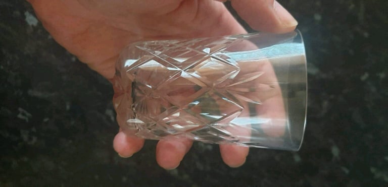 5 x Thomas Webb crystal tumblers glasses small 