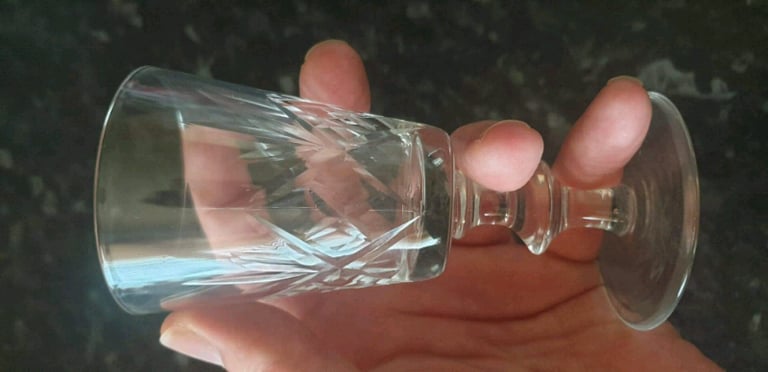 Beautiful crystal goblets sherry