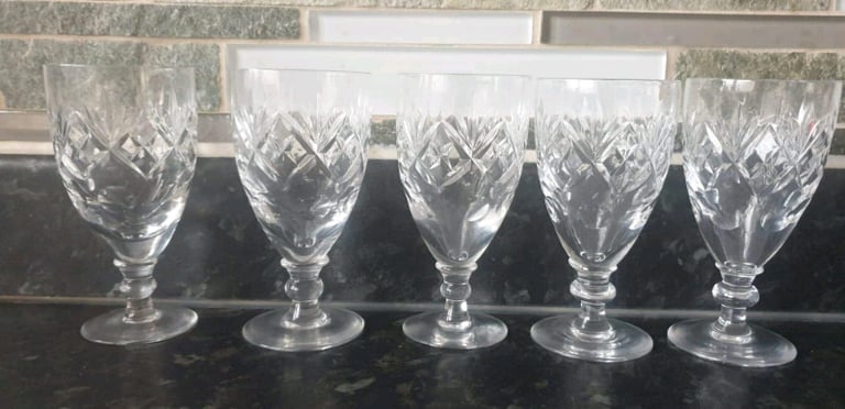 image for Thomas Webb crystal sherry glasses large