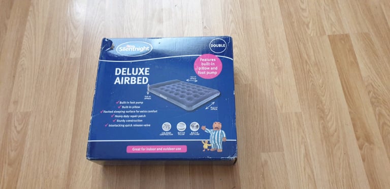 Silentnight Delux Airbed - Double - Built in pillow and Footpump.