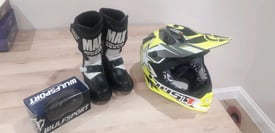 BARGAIN Quad motorbike kids safety gear helmet boots goggles