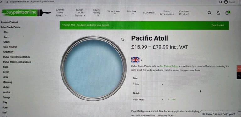 Dulux Blue Paint Pacific Atoll 7.5Litre