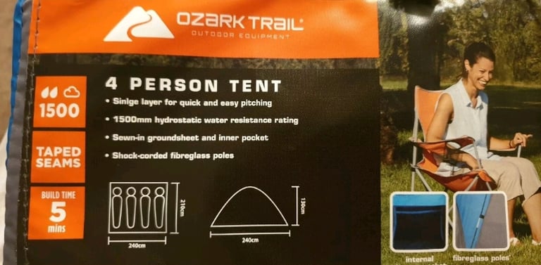 Ozark Trail Blue 4 Person Tent blue