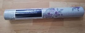 image for 1 roll of Lilac and Silver Floral Wallpaper - BRAND NEW UNOPENED
