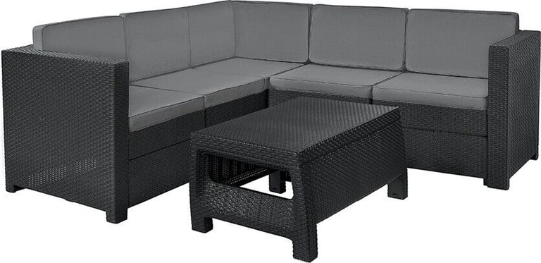 Keter Corfu Corner Sofa 5 Seat Lounge Set Plastic Rattan Garden Furniture  Chairs | in Erdington, West Midlands | Gumtree