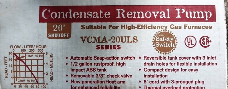 (Brand New) PUMP CONDENSATE REMOVAL PUMP LITTLE GIANT PUMP COMPANY £45