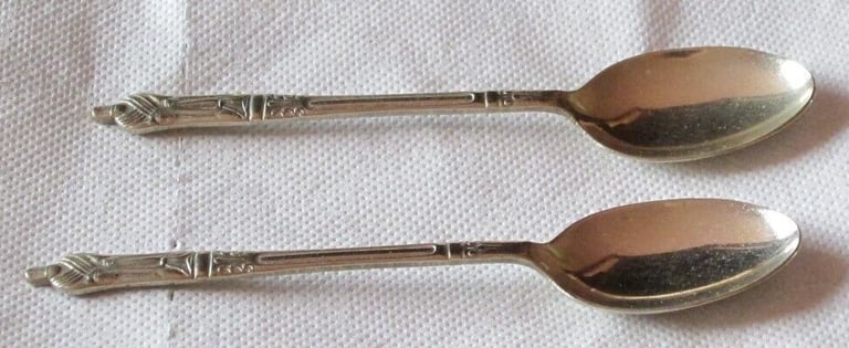 image for pair - vintage - APOSTLE SPOONS - LABELLED NICKEL SILVER, GOOD CONDITION