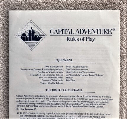 Collectable Board Game - Capital Adventure