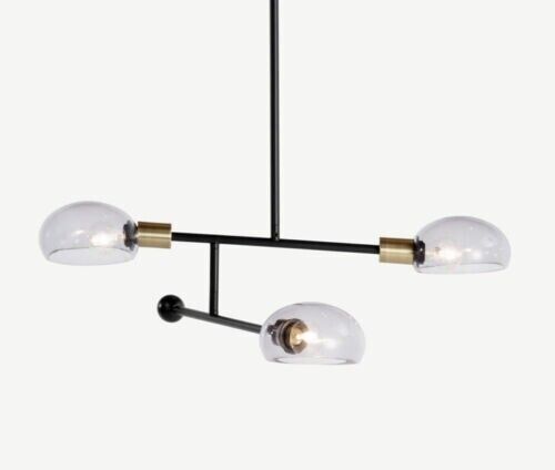 Madecom Tangle 3 Light Pendant Chandelier in Black, Smoked Grey & Anti