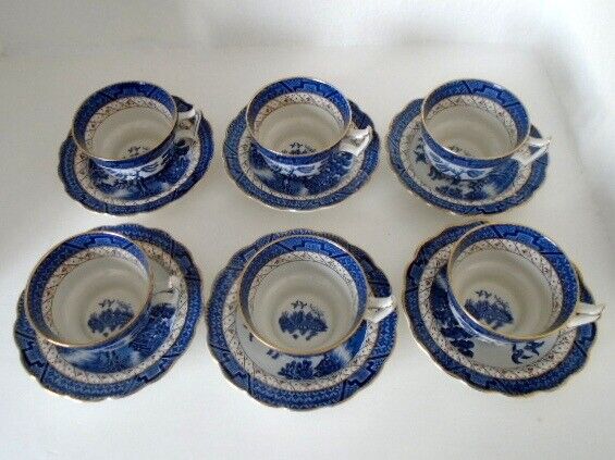 image for Real Old Willow six coffee cups and saucers (A8025)