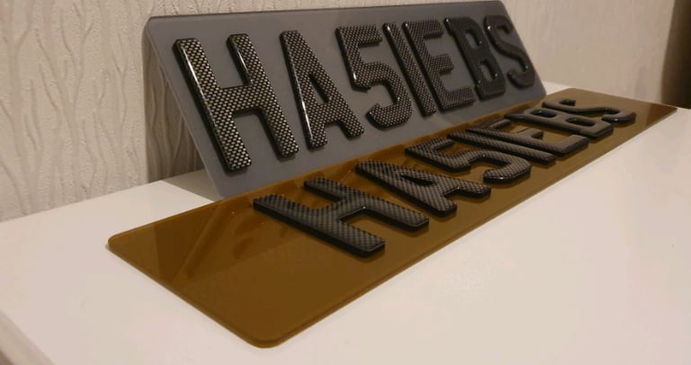 Tinted Car Number Plates 3D Gel 4D Laser Cut 4D Gel