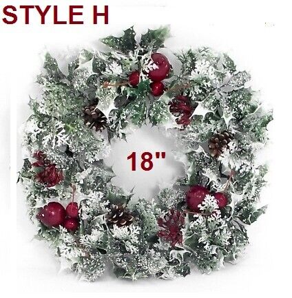 Wreaths Frosted (H) Artificial ~ Large 18 Inch (45.7cm)