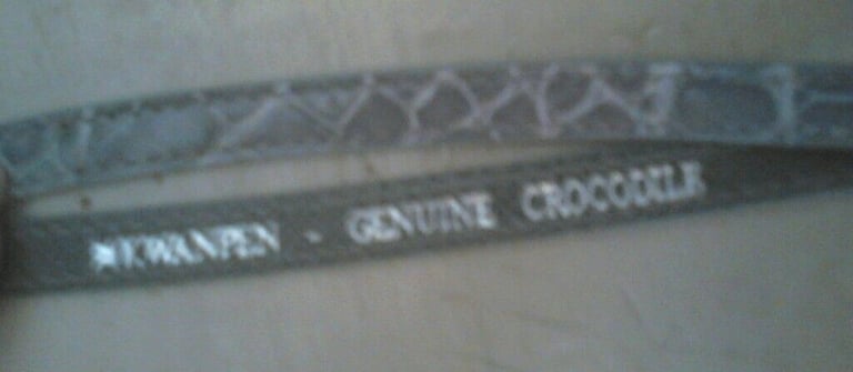 Genuine grey Crocodile Handphone strap (New K Wanpen)
