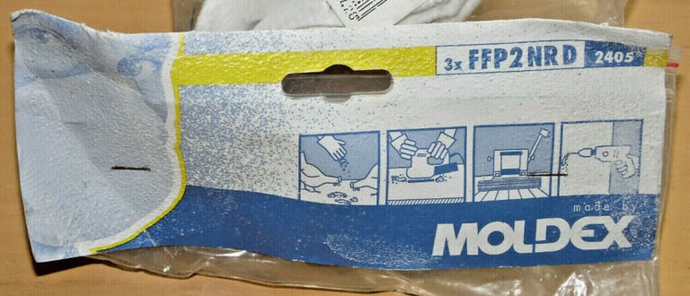 3 x MOLDEX 2455 SMART VALVED DISPOSABLE RESPIRATOR MASK's FFP2 NR D 4 ALL TRADES