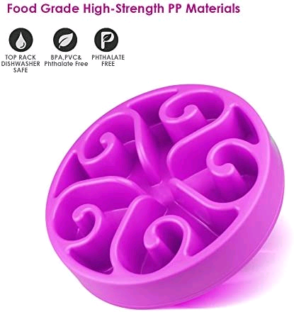 Zellar Dog Cat Bowl Slow Feeder Bowls- Slow Feed+Interactive+Bloat Sto