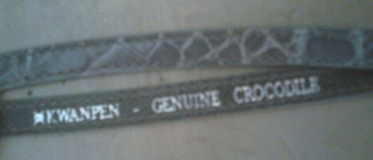 Genuine grey Crocodile Handphone strap (New K Wanpen)