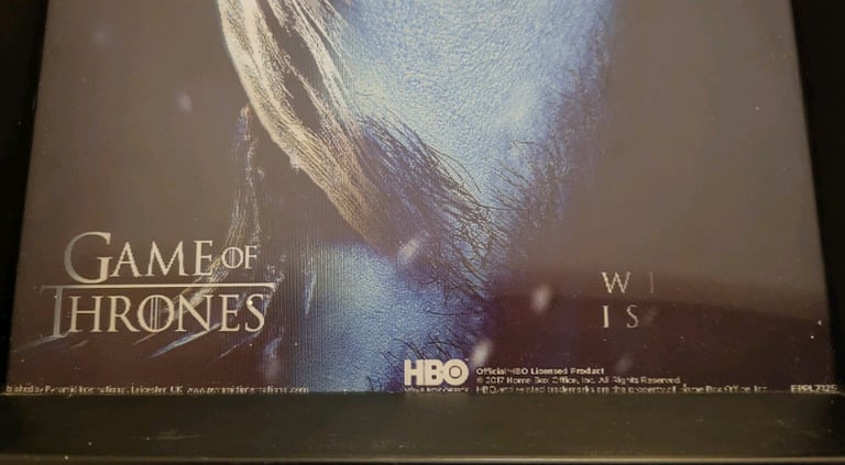 Black Framed Game of Thrones Picture of Jon Snow 