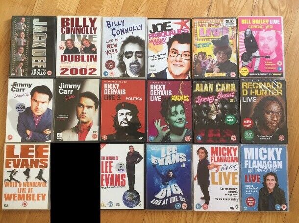 image for Comedy DVDs Micky Flanagan Lee Evans Jimmy Carr Ricky Gervais Jack Dee Billy Connolly Bill Bailey +