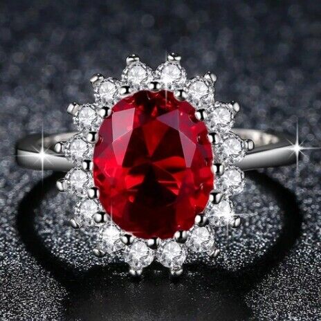 Red and blue stone rings - various sizes