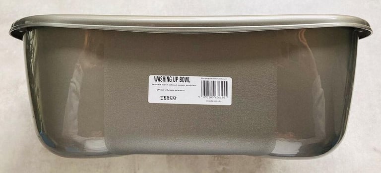image for Brand New Grey Rectangular Washing Up Bowl - Drain Away Style! Planting Pots Storage Garden DIY