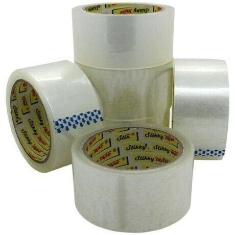 image for Clear Parcel/Packaging Tape, Original Stikky Tape, 6 Rolls of Tape 48mm x 66 metres approx