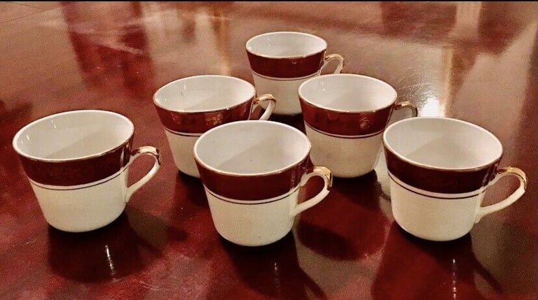 image for SET OF 6 DAINTY VINTAGE COFFEE CUPS