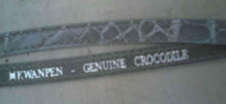 Genuine grey Crocodile Handphone strap (New K Wanpen)