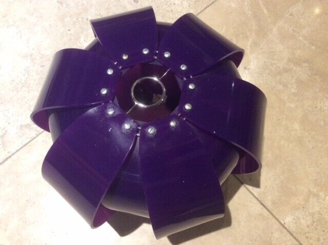 Funky, up-cycled vintage, early 70’s purple lucite, segment lampshade converted table lamp 