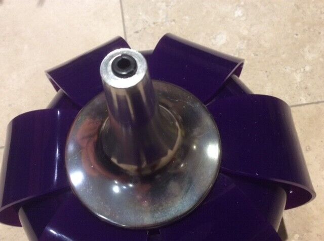 Funky, up-cycled vintage, early 70’s purple lucite, segment lampshade converted table lamp 