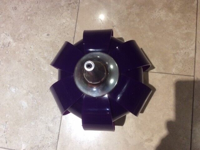 Funky, up-cycled vintage, early 70’s purple lucite, segment lampshade converted table lamp 