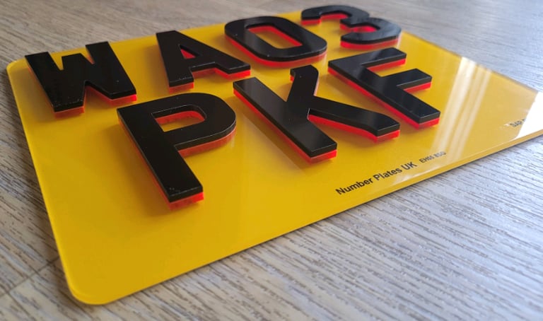 image for 6mm Black and Coloured 4D Motorbike 9x7 or 8x6 Plate