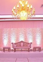 5ft Round Table Hire £9 Wedding Table Centrepiece Hire £5 Event Chair Hire £2.20 Floral Backdrop 