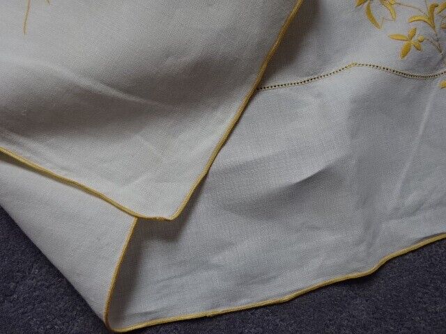 Embroidered linen tablecloth